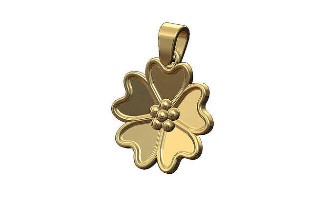 Curved japanese cherry blossom buds flower pendant charm 3D print model