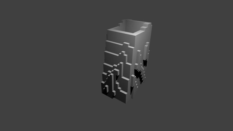 Voxel Pencil Cup 3D print model_3