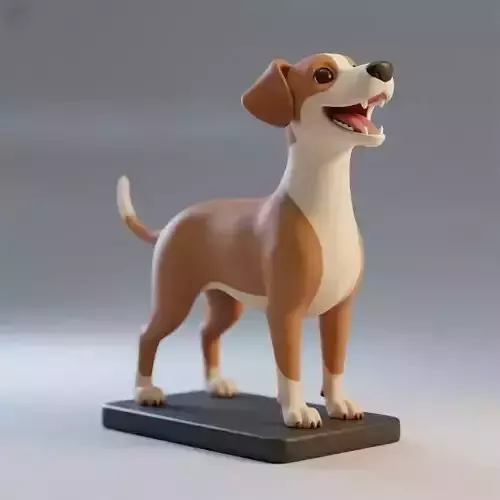 1090  Colorful Laughing   Galgo Dog on Base  pug