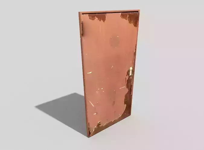 low poly door rusty Low-poly 3D model
