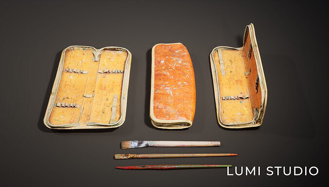 Pencil Case Low-poly 3D model