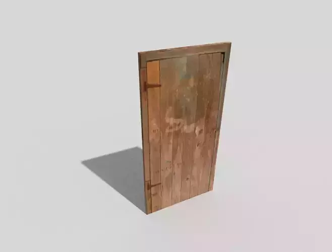 low poly door old wooden Low-poly 3D model