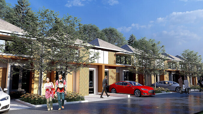 Simple House Design 6x12m One Story    SketchUp Model Only 3D model