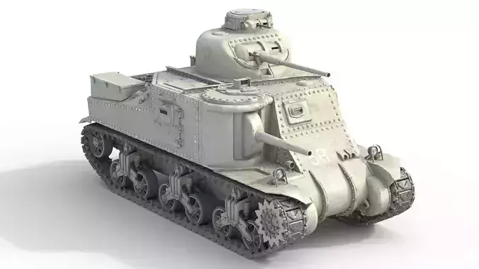 M3 Lee American Medium Tank Low-poly 3D model