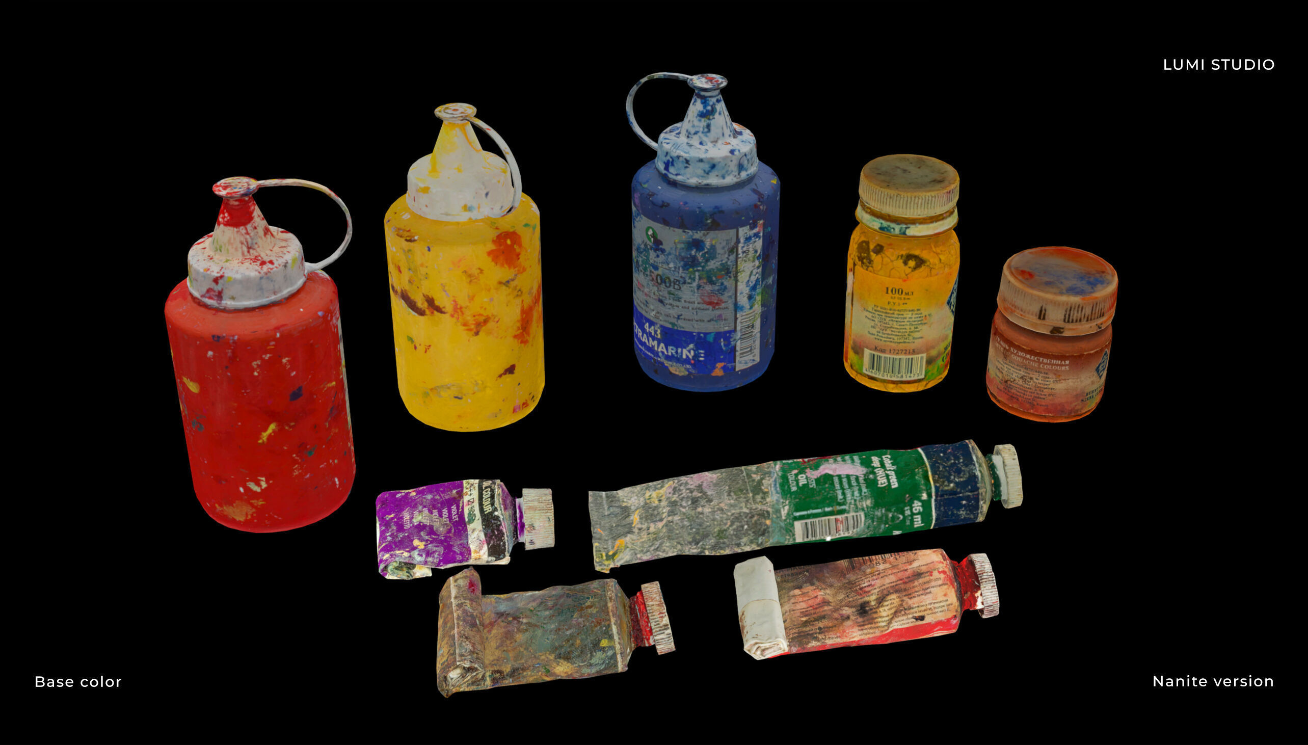 Paint Containers Low-poly 3D model_2