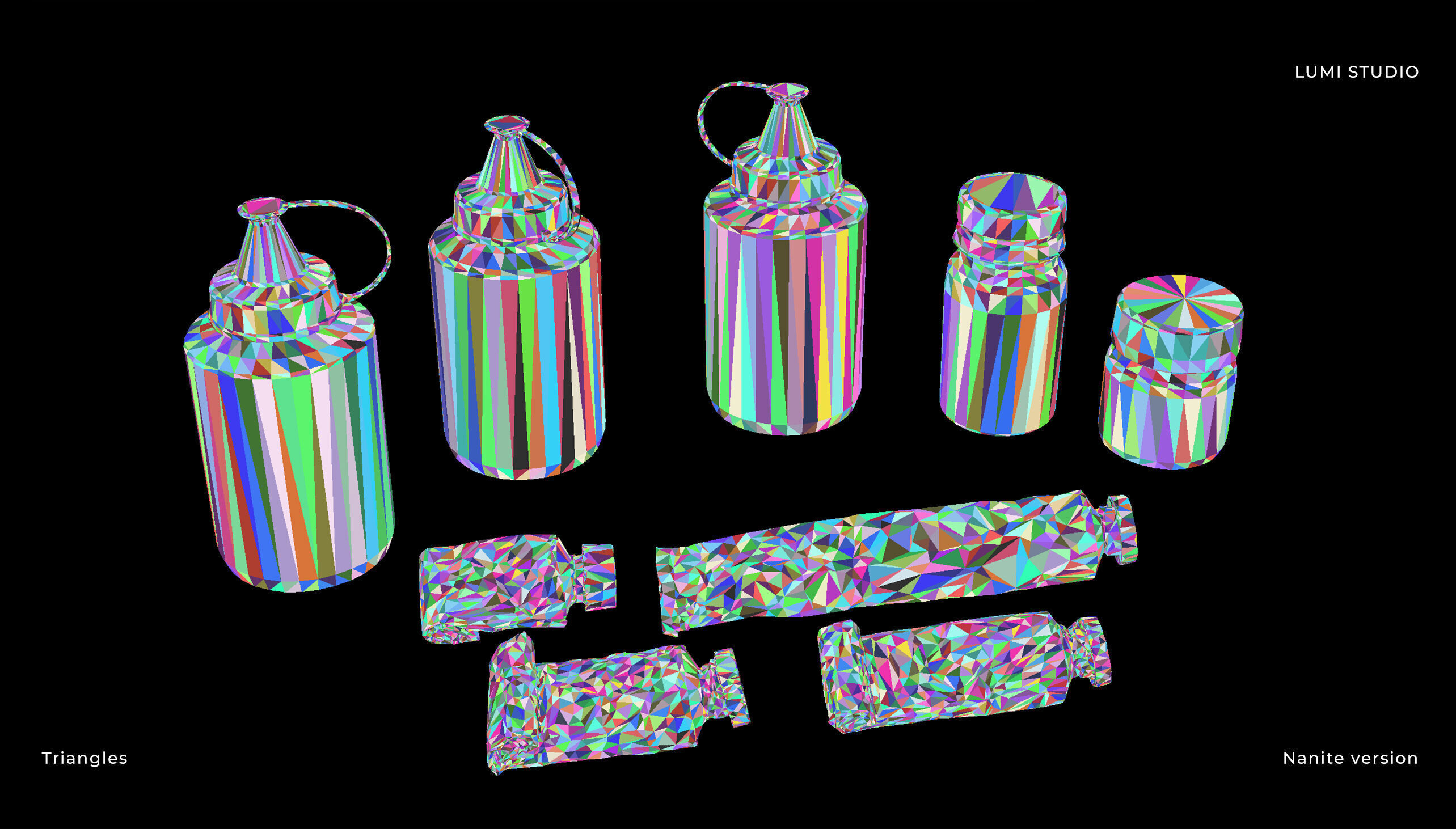 Paint Containers Low-poly 3D model_5