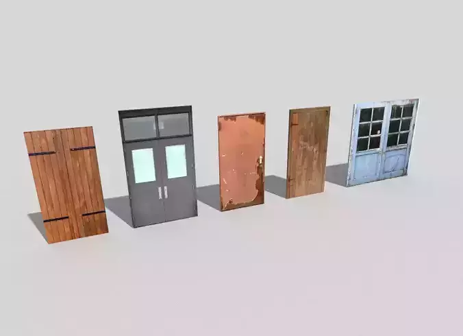 low poly doors pack 4