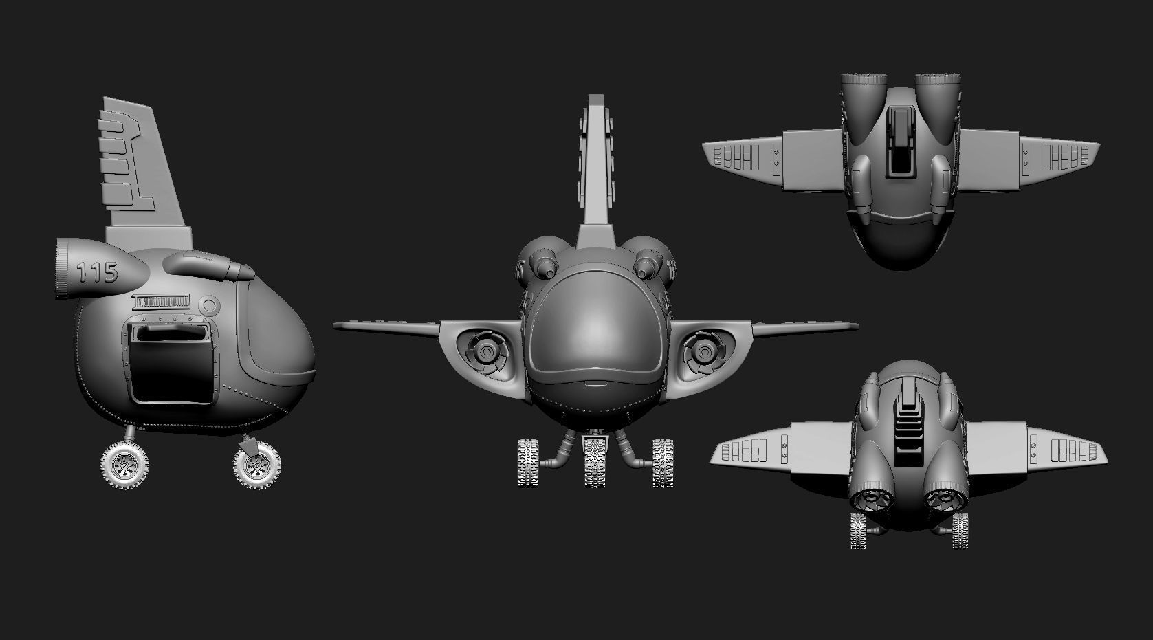 dragon ball bulma nave airplane 115 3D print model_4