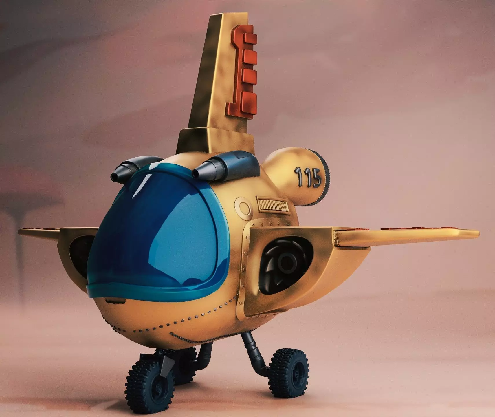 dragon ball bulma nave airplane 115 3D print model_0