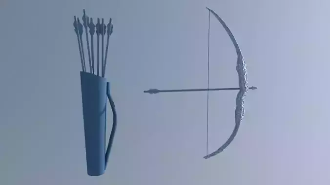 Ice Bow and Arrows Free low-poly 3D model