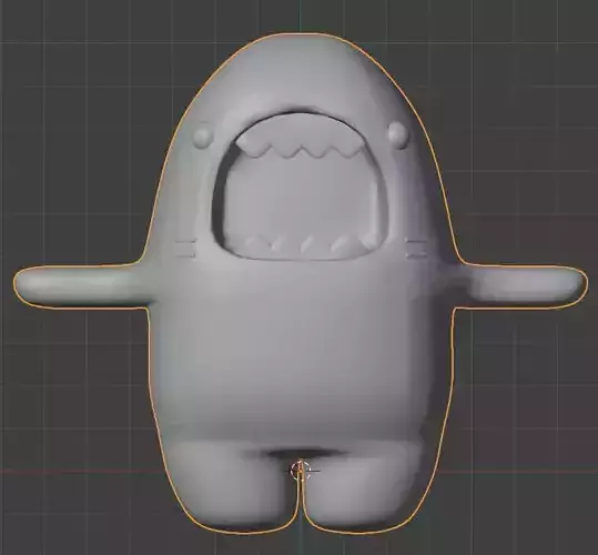 Cute cartoon rigged 3D shark