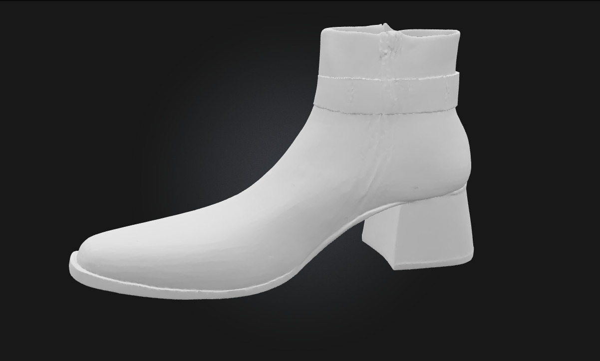 Black Leather Ankle Boots Footwear Model for Fashion 3D model_9