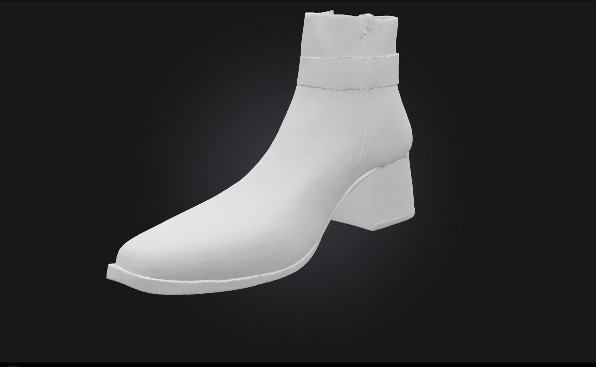 Black Leather Ankle Boots Footwear Model for Fashion 3D model_6