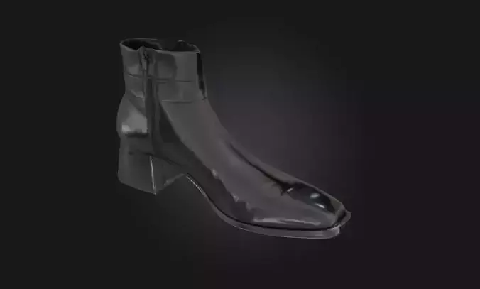 Black Leather Ankle Boots Footwear Model for Fashion