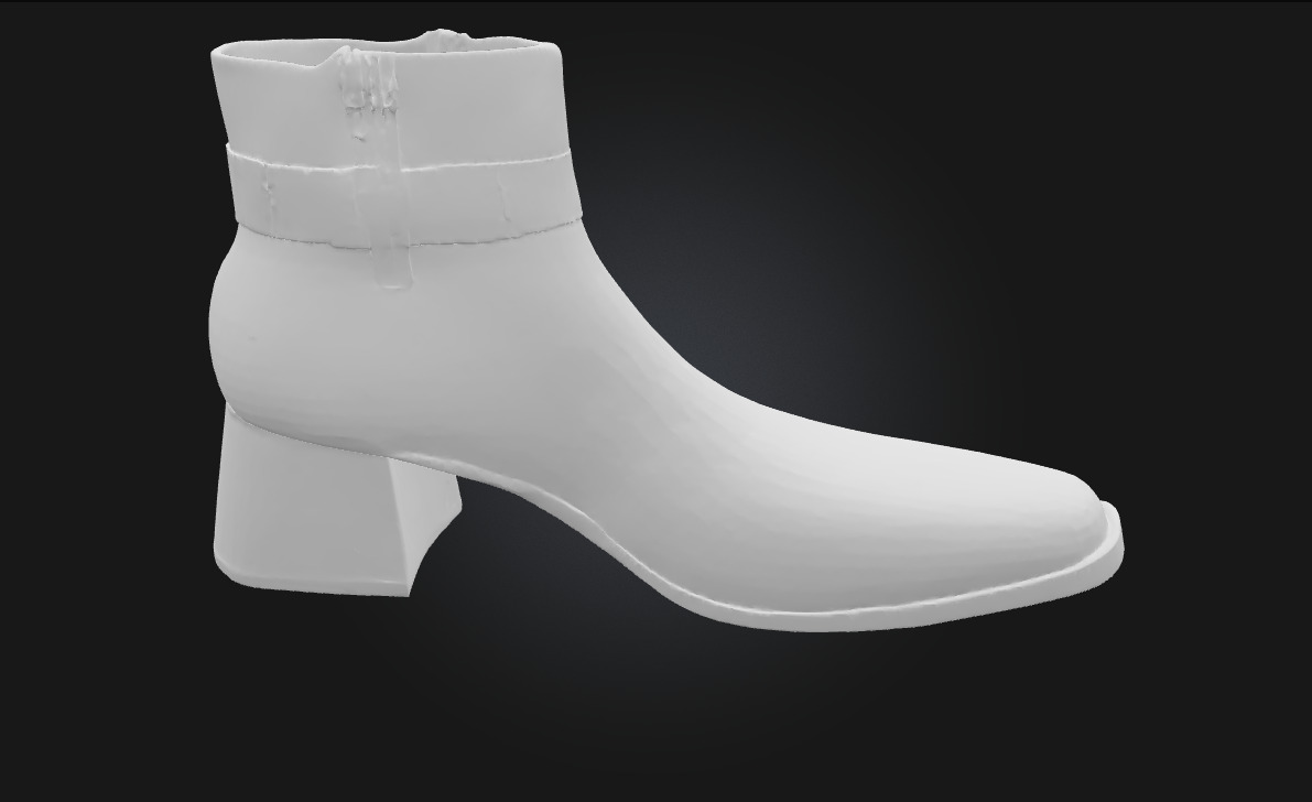 Black Leather Ankle Boots Footwear Model for Fashion 3D model_7