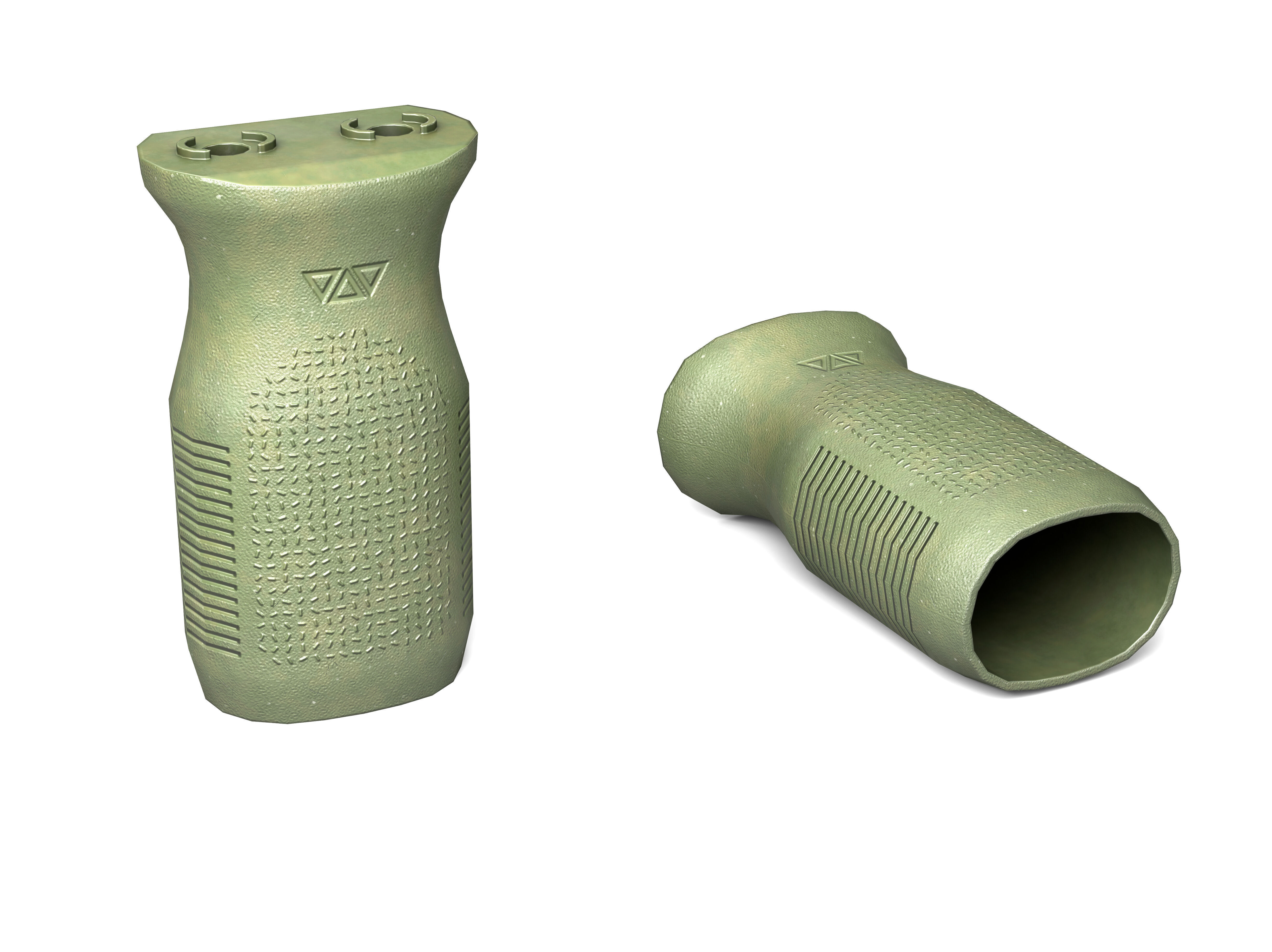Magpul MVG MLOK Vertical Grip OD Green Low-poly 3D model_3