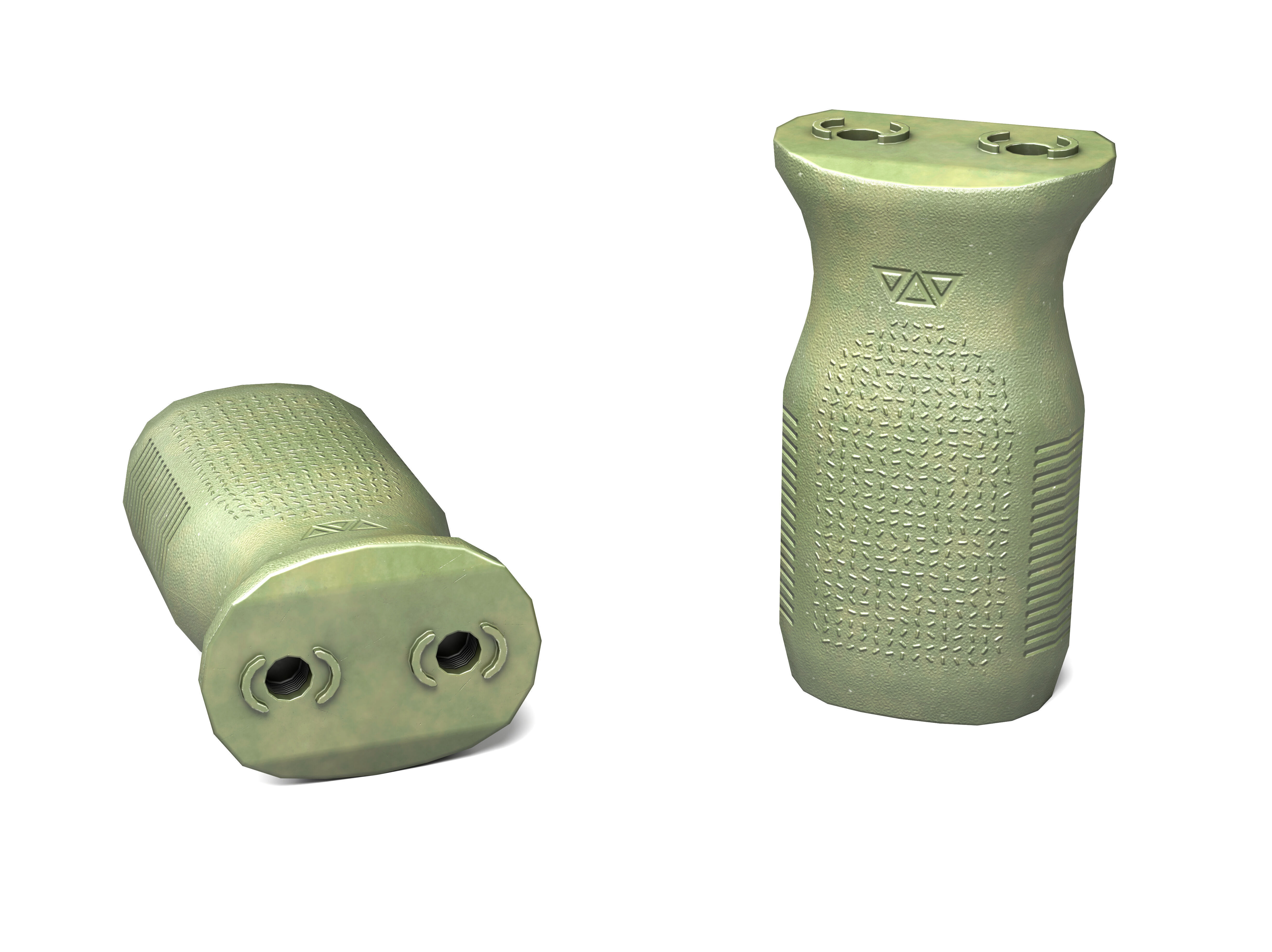 Magpul MVG MLOK Vertical Grip OD Green Low-poly 3D model_2
