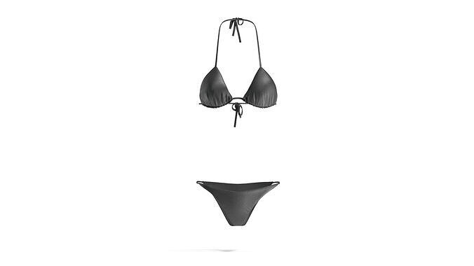 Summer Womens Black Bikini - female tankini beachwear 3D model