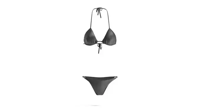 Summer Womens Black Bikini - female tankini beachwear 3D model