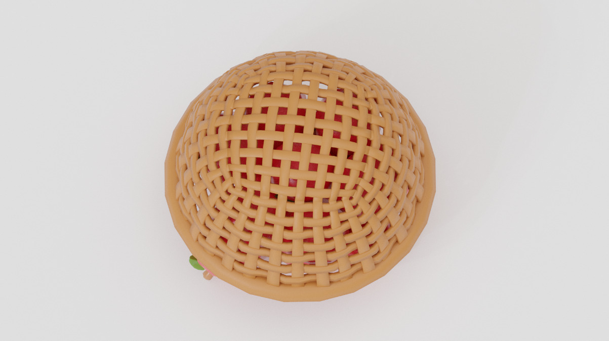 Apples in Basket Low-poly 3D model_2