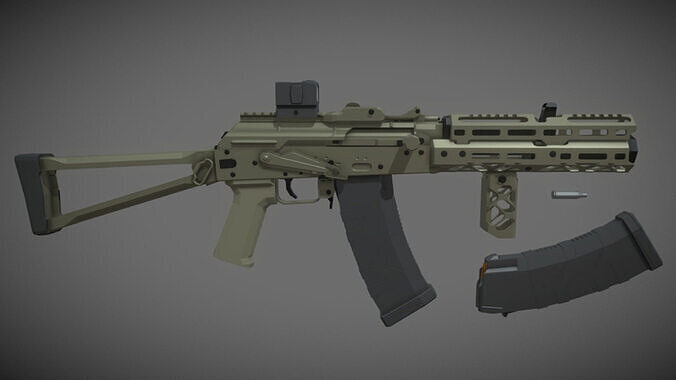 AKS 74U Tuning Low-poly 3D model