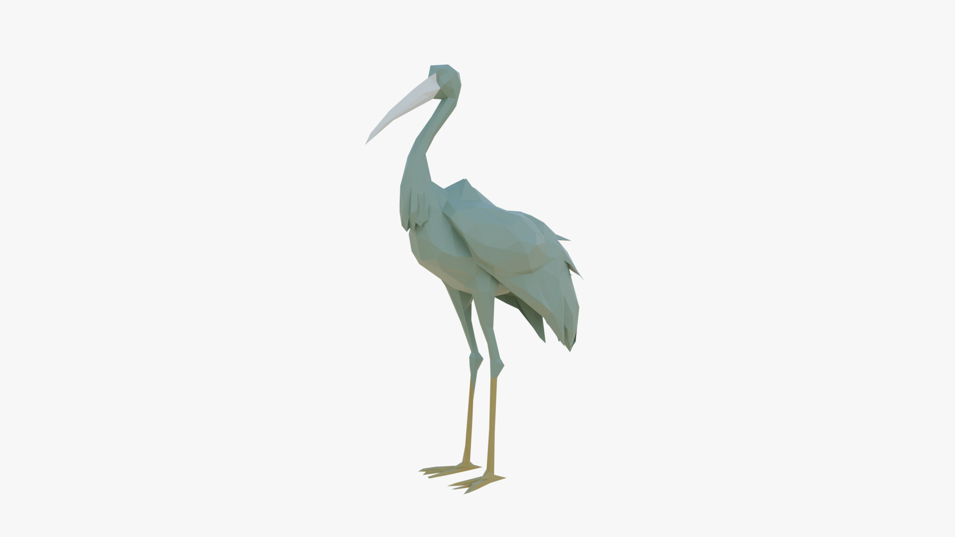 Stork low poly Low-poly 3D model_1