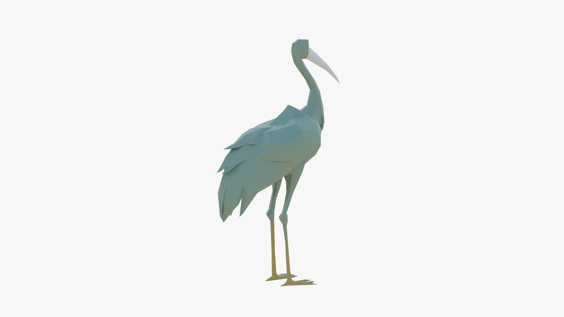 Stork low poly Low-poly 3D model_4