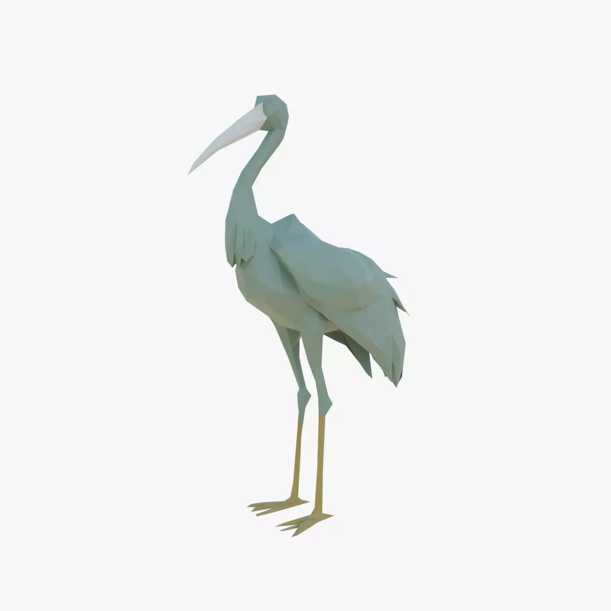 Stork low poly Low-poly 3D model_0
