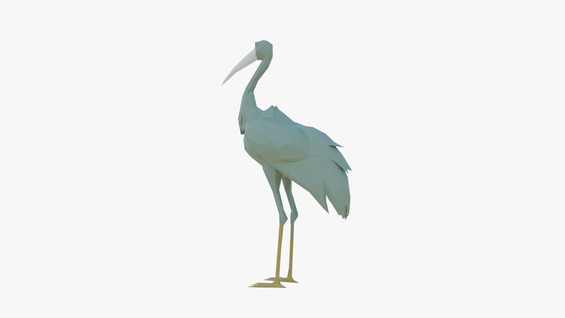 Stork low poly Low-poly 3D model_5