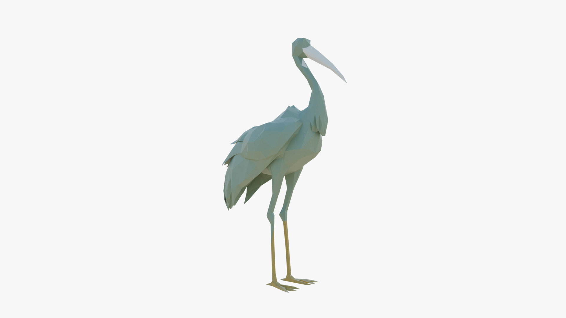 Stork low poly Low-poly 3D model_3