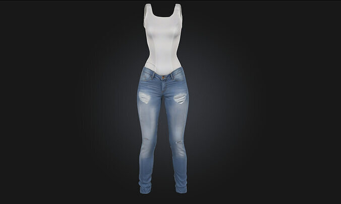 Fashion Mannequin with Denim Jeans Display Model 3D model