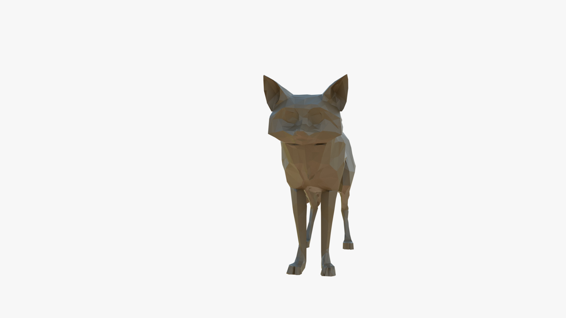 Wolf low poly Low-poly 3D model_2