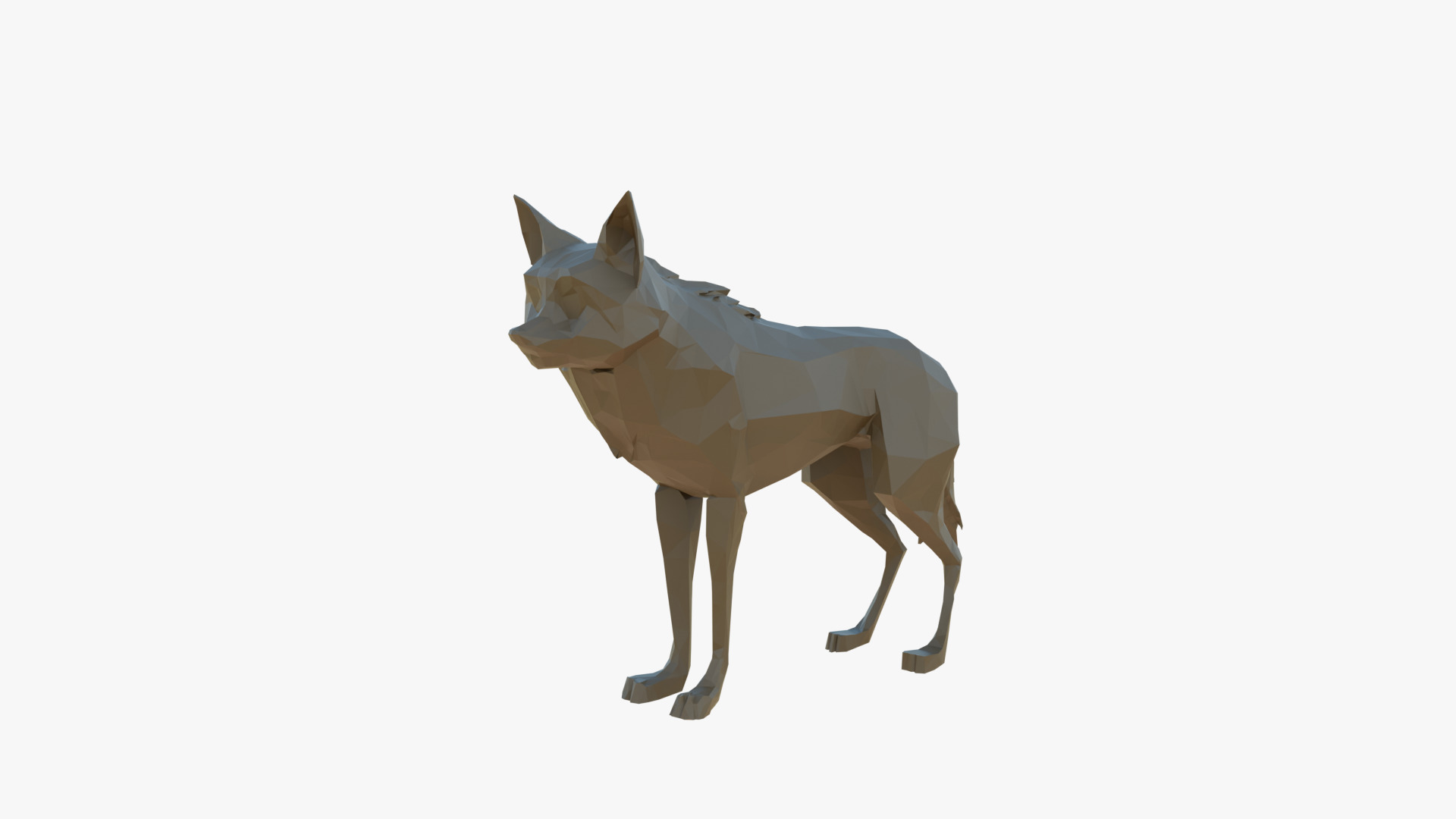 Wolf low poly Low-poly 3D model_1