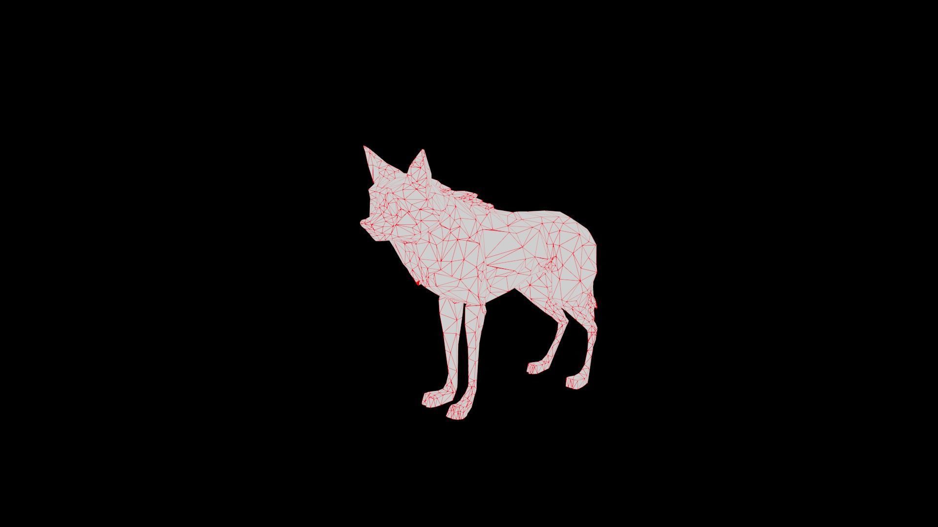Wolf low poly Low-poly 3D model_6