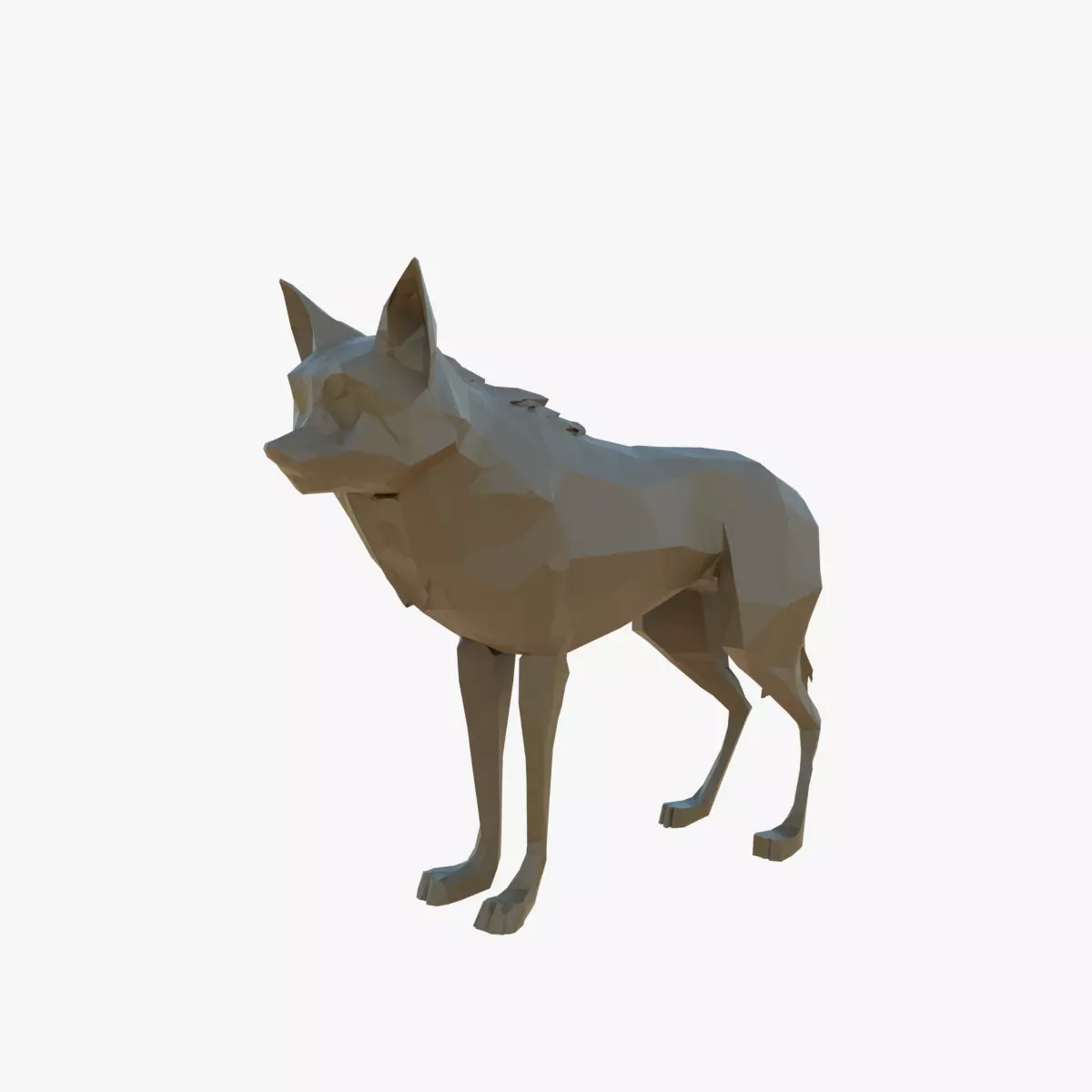 Wolf low poly Low-poly 3D model_0