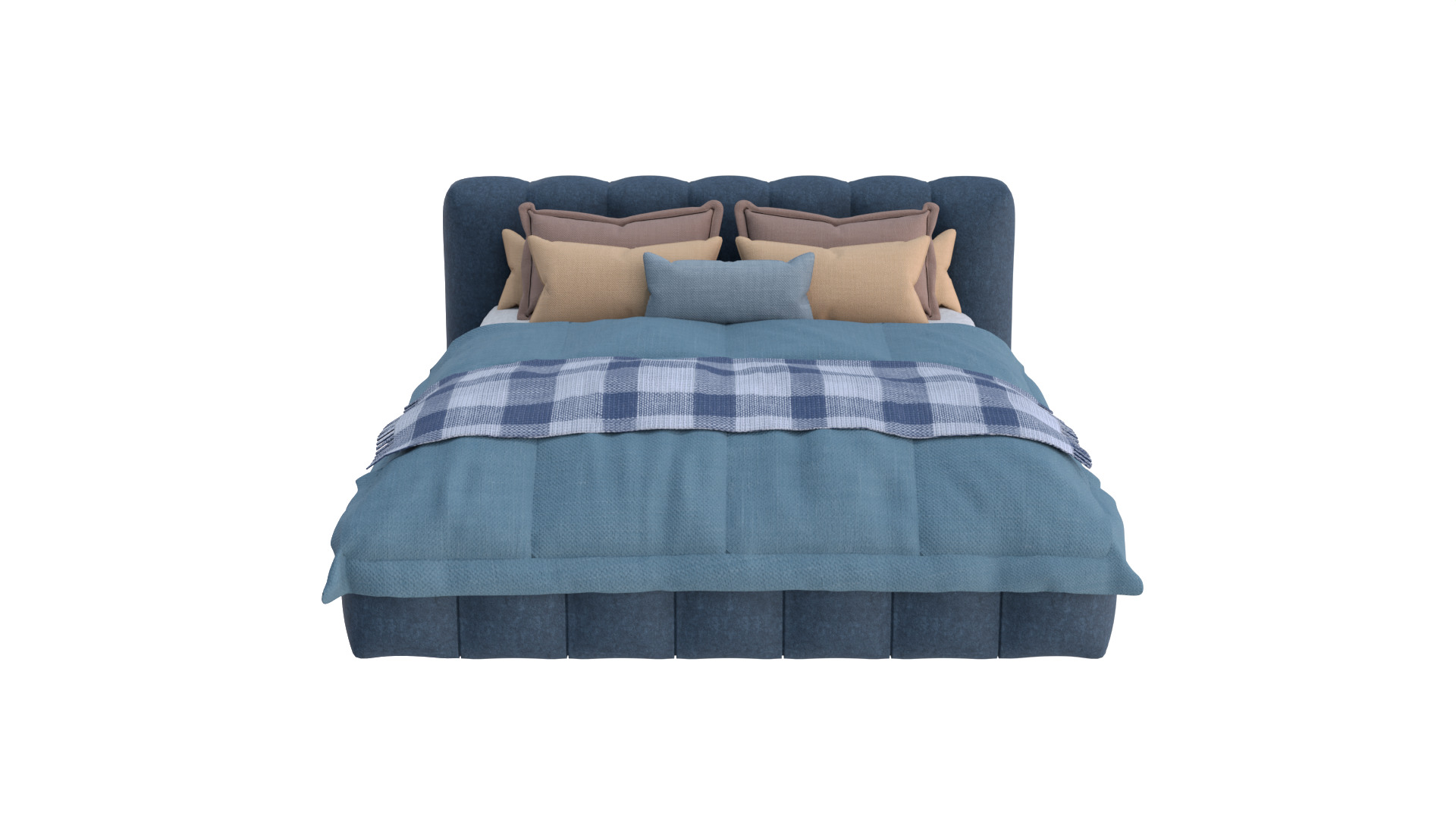 Modern Upholstered Bed 3D model_17