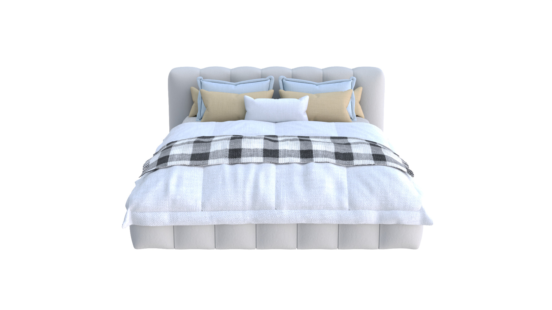 Modern Upholstered Bed 3D model_16