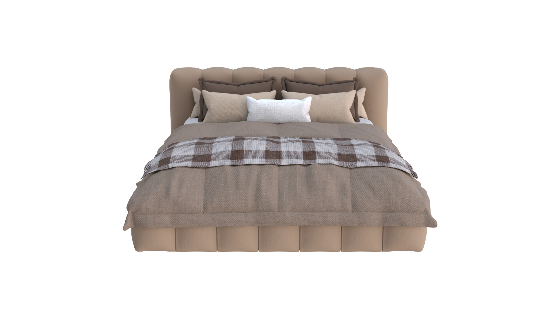 Modern Upholstered Bed 3D model_15