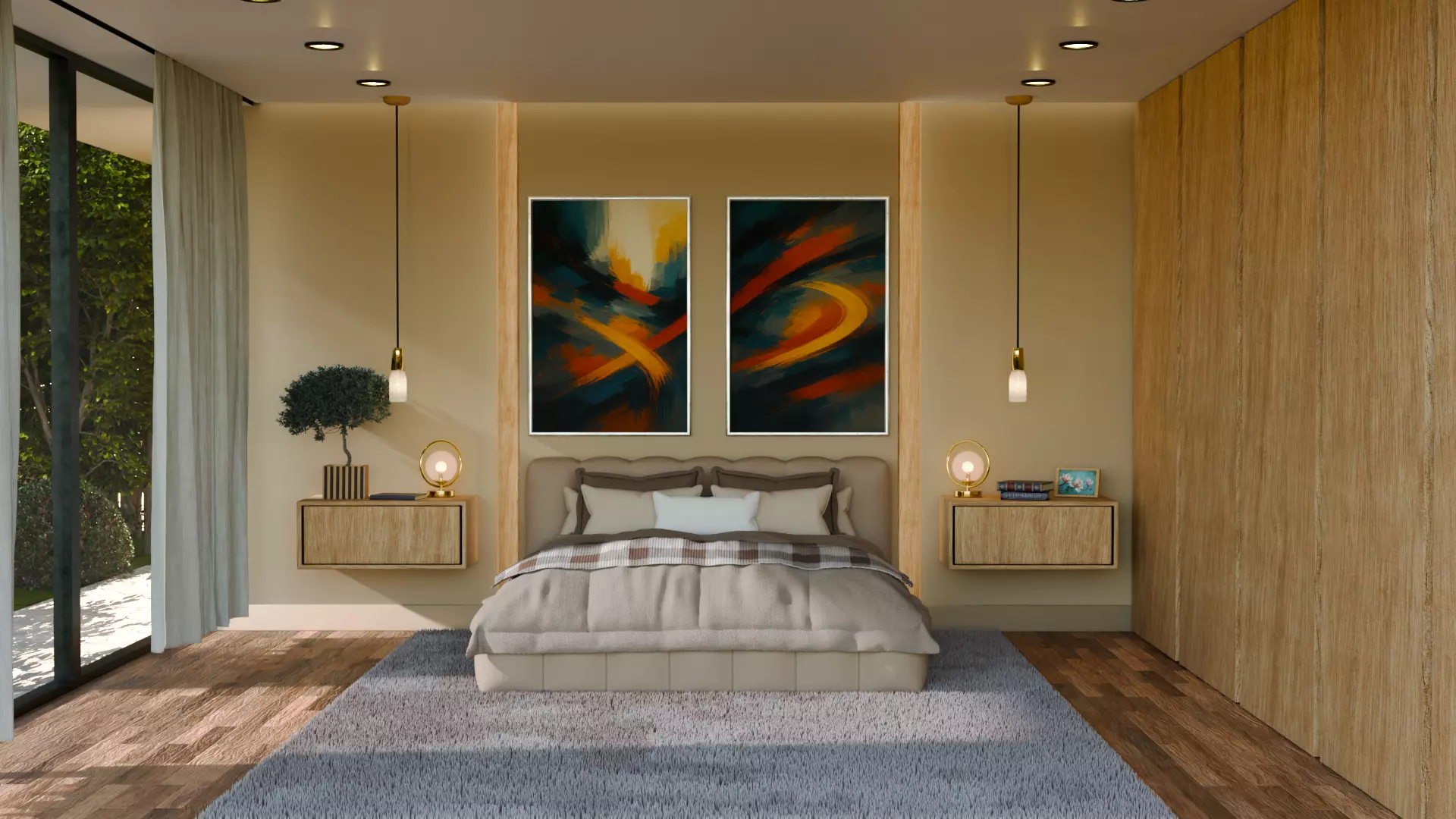 Modern Upholstered Bed 3D model_0