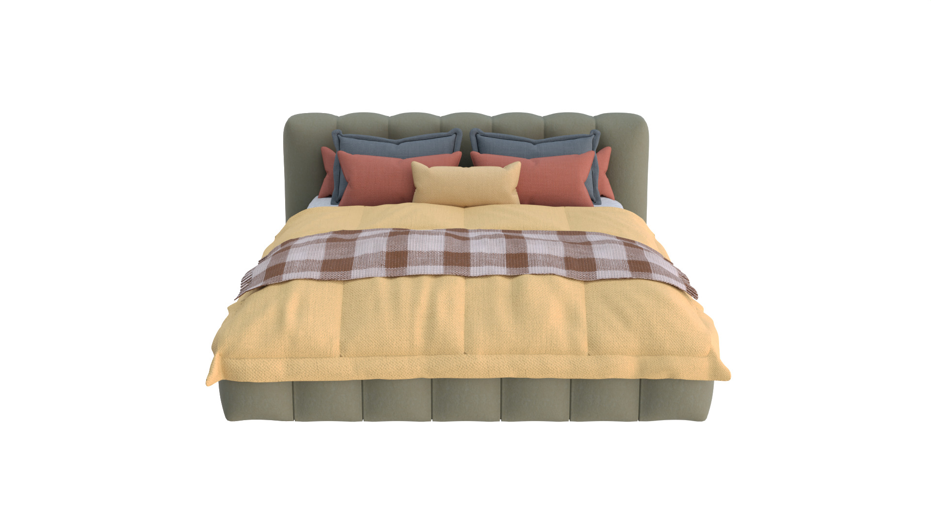 Modern Upholstered Bed 3D model_18