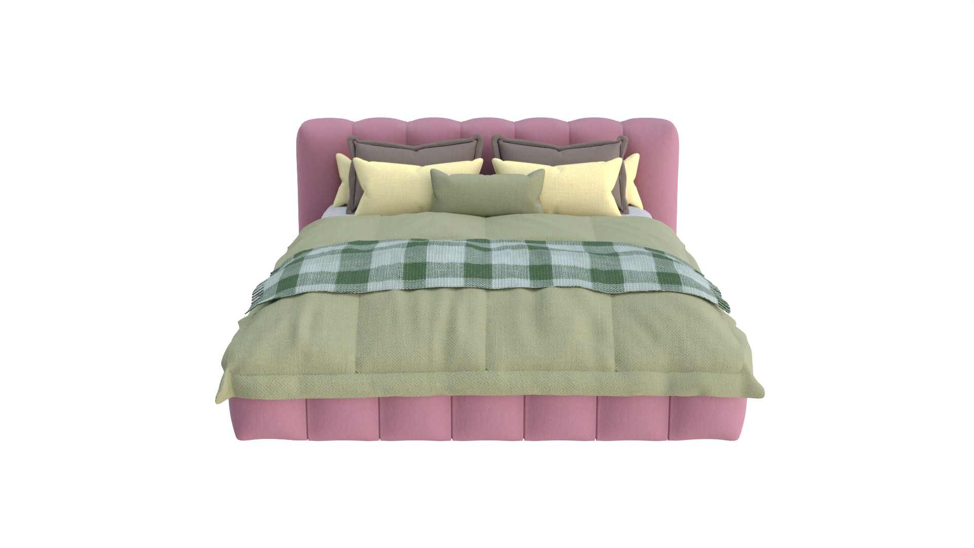 Modern Upholstered Bed 3D model_19