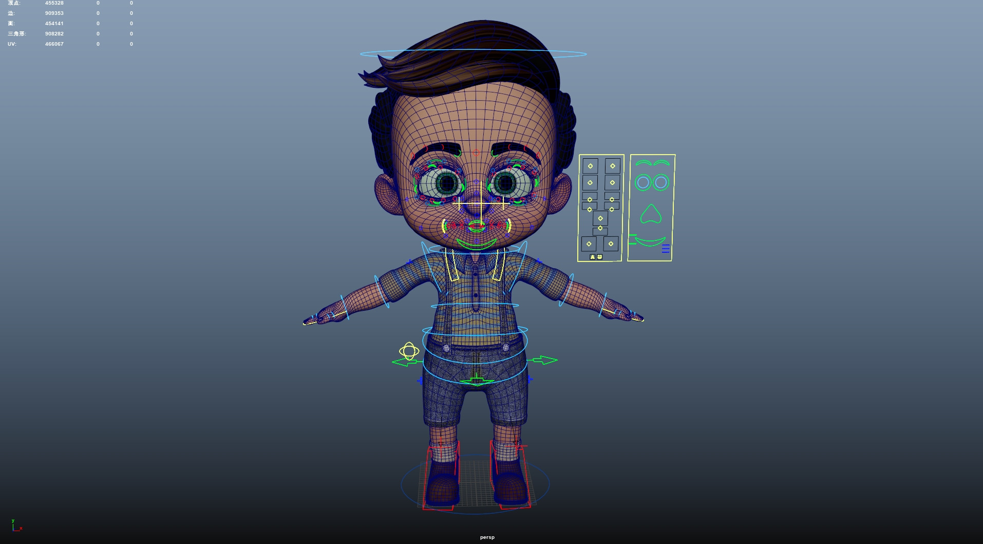 Cartoon Boy Rigged Low-poly 3D model_19