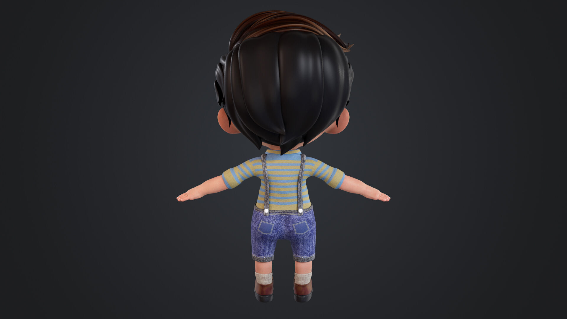 Cartoon Boy Rigged Low-poly 3D model_5