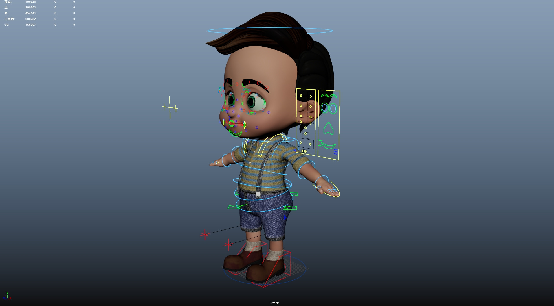 Cartoon Boy Rigged Low-poly 3D model_20