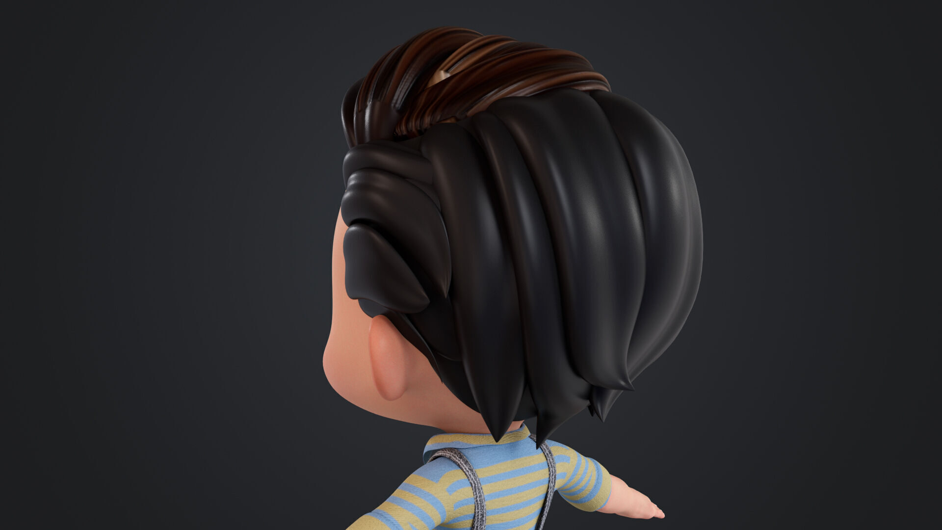 Cartoon Boy Rigged Low-poly 3D model_9