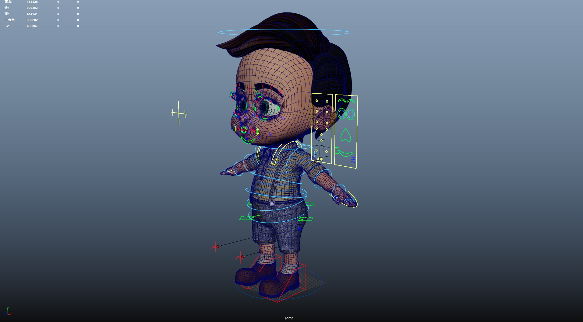 Cartoon Boy Rigged Low-poly 3D model_21