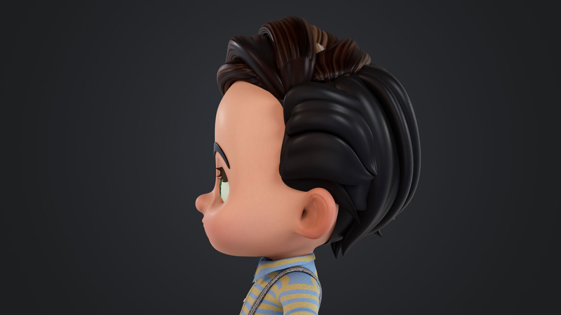 Cartoon Boy Rigged Low-poly 3D model_8