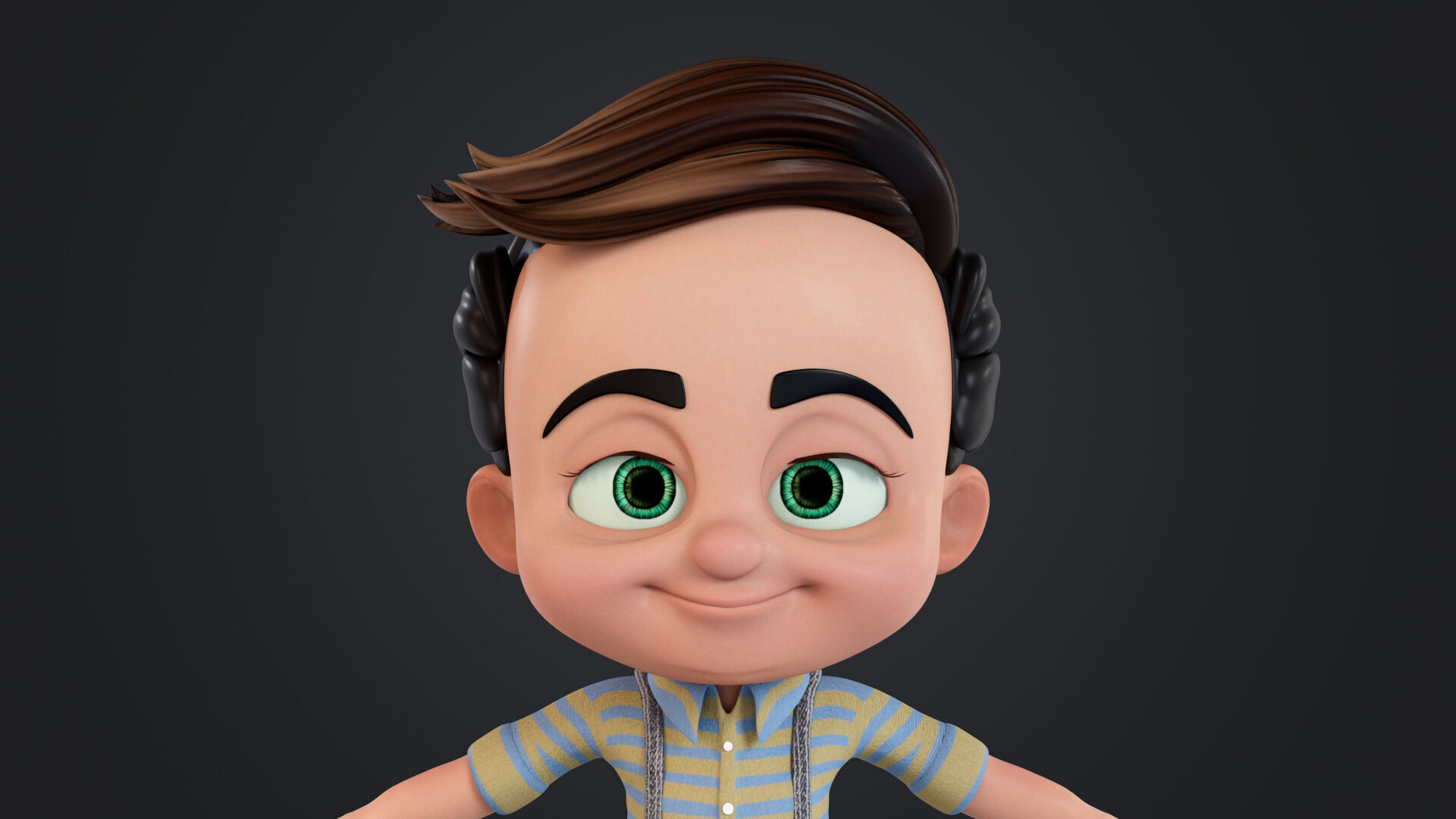 Cartoon Boy Rigged Low-poly 3D model_11