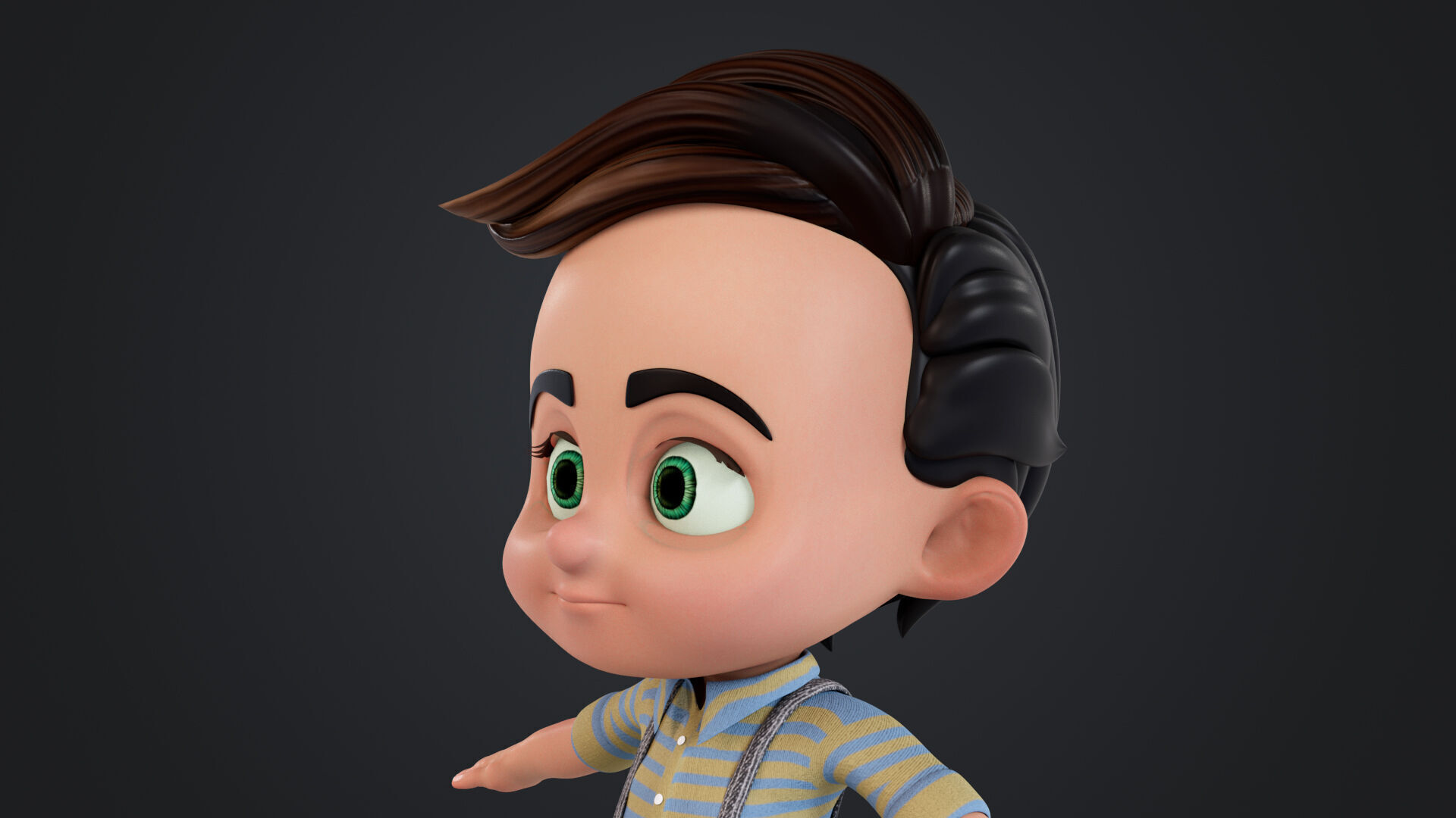 Cartoon Boy Rigged Low-poly 3D model_7