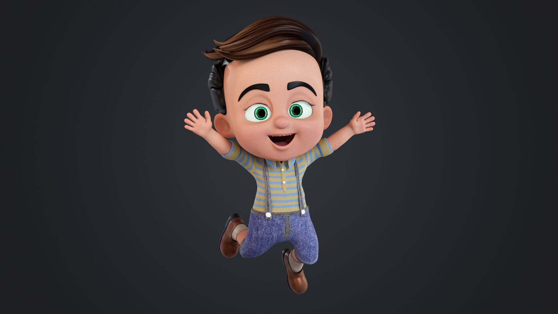 Cartoon Boy Rigged Low-poly 3D model_17